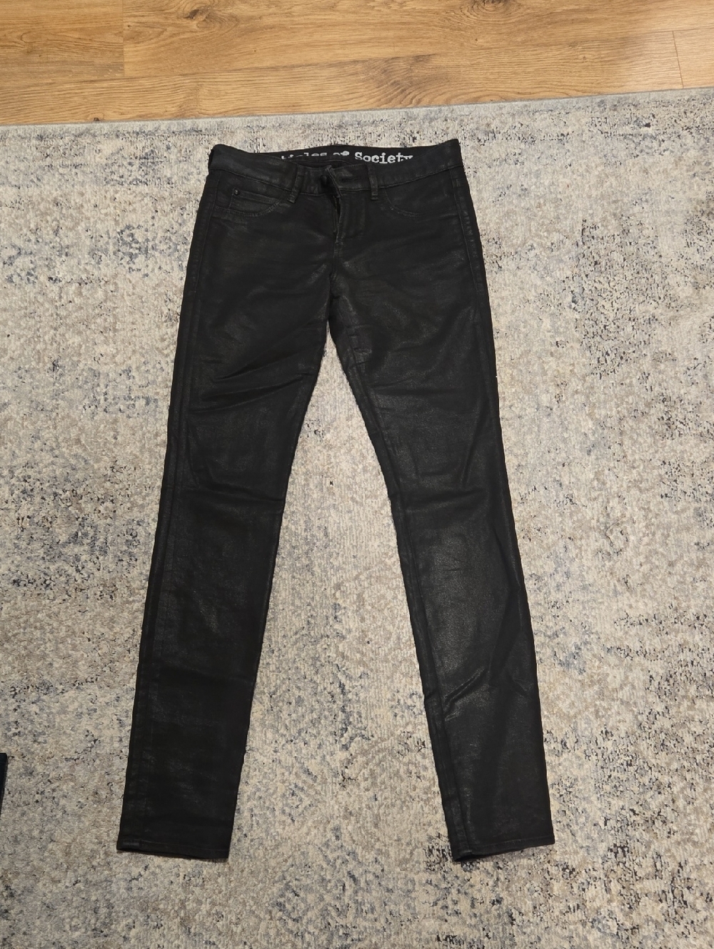Society Black Coated Skinny Jeans